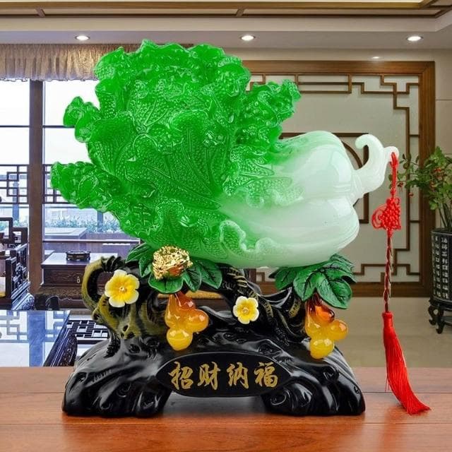 ❤️熱銷❤️ 招財玉白菜擺件傢居玄關裝飾品辦公室擺設店鋪開業送禮工藝禮品