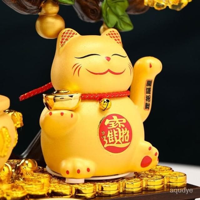 🔥天然水晶 招財貓 搖手 黃水晶 發財樹 聚寶盆 玄關擺飾 開光 發財樹 搖錢樹 招財擺飾 開幕送禮 入昔禮物