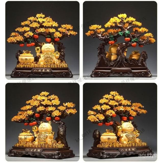 天然水晶 招財貓 貔貅 黃水晶 發財樹 聚寶盆 玄關擺飾 開光 發財樹 搖錢樹 招財擺飾 開幕送禮 入昔禮物