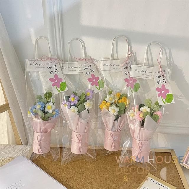 【Warm House Decor 暖和家居】編織毛絨小花束 (裝飾擺飾 送禮花束 畢業禮物 畢業花束 不凋謝花束 ）