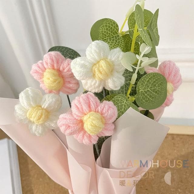 【Warm House Decor 暖和家居】編織毛絨小花束 (裝飾擺飾 送禮花束 畢業禮物 畢業花束 不凋謝花束 ）