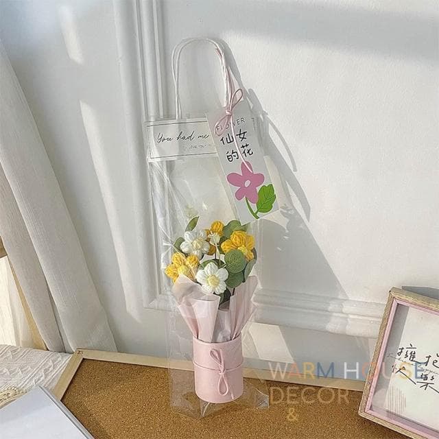 【Warm House Decor 暖和家居】編織毛絨小花束 (裝飾擺飾 送禮花束 畢業禮物 畢業花束 不凋謝花束 ）