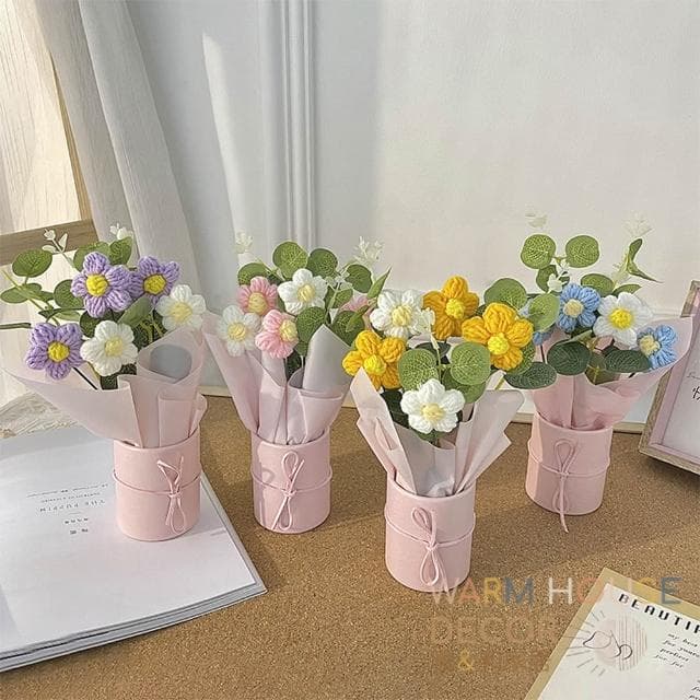 【Warm House Decor 暖和家居】編織毛絨小花束 (裝飾擺飾 送禮花束 畢業禮物 畢業花束 不凋謝花束 ）