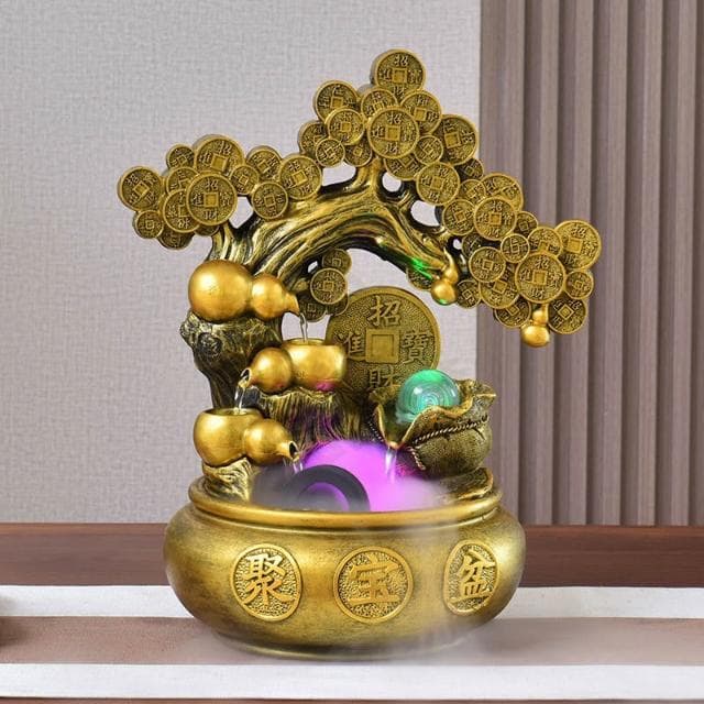 搖錢樹開業禮物招財流水擺件循環水生財店鋪客廳辦公室桌麵擺飾品