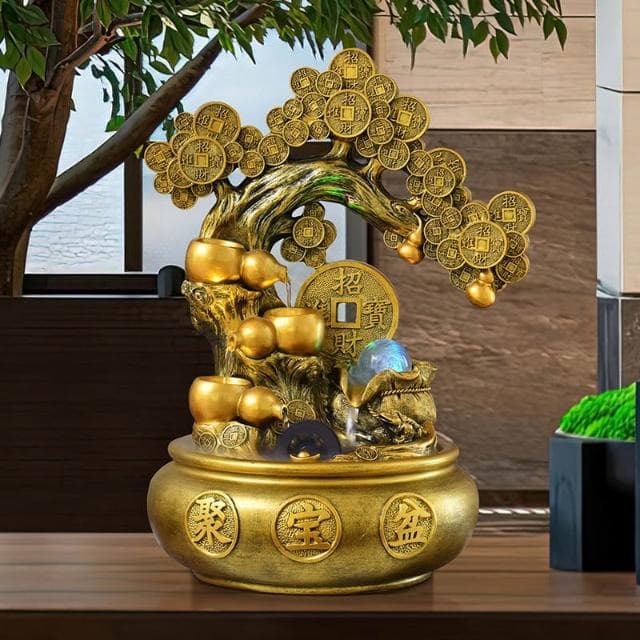 搖錢樹開業禮物招財流水擺件循環水生財店鋪客廳辦公室桌麵擺飾品