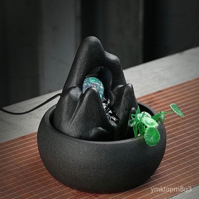 🔥臺灣出貨 流水聚寶盆 流水盆 流水擺件 招財聚寶盆 陶瓷水缸 流水造景 客廳 辦公室招財擺件 開運 開幕送禮 入厝禮物