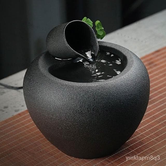 🔥臺灣出貨 流水聚寶盆 流水盆 流水擺件 招財聚寶盆 陶瓷水缸 流水造景 客廳 辦公室招財擺件 開運 開幕送禮 入厝禮物