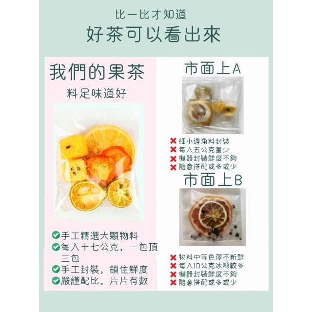 一然健康 七日水果茶 花茶 花果茶 果乾水 果乾茶 凍乾水果茶手工新鮮冷泡茶果干片小袋裝組合鮮果茶