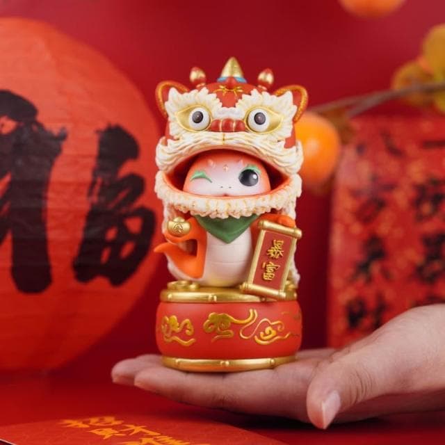 2025蛇年醒獅招財擺件本命年手辦禮物 家居納福吉祥物 桌面裝飾品