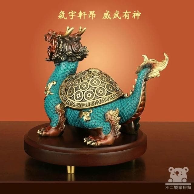 宅配免運 元寶金龜擺件 全銅龍龜擺件 招財金錢龜 八卦開光龍龜 招財開運擺件 開業送禮 風水擺件 入厝禮物FIH10
