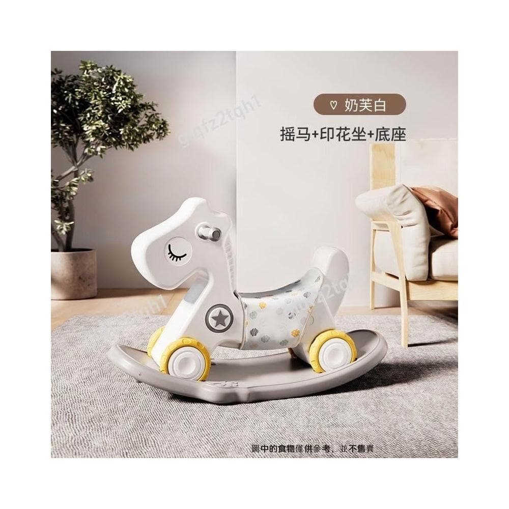 新款搖搖馬 加大賽車輪加厚加大底盤🎁 木馬椅生日禮物 滿月周歲禮物 滑步車溜溜餐盤推車 glqfz2tqh1