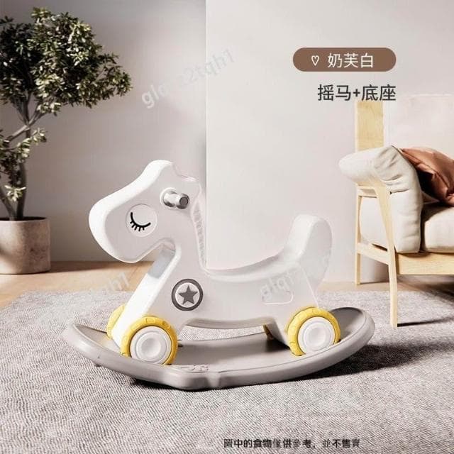新款搖搖馬 加大賽車輪加厚加大底盤🎁 木馬椅生日禮物 滿月周歲禮物 滑步車溜溜餐盤推車 glqfz2tqh1