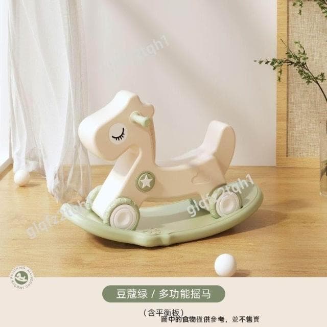 新款搖搖馬 加大賽車輪加厚加大底盤🎁 木馬椅生日禮物 滿月周歲禮物 滑步車溜溜餐盤推車 glqfz2tqh1