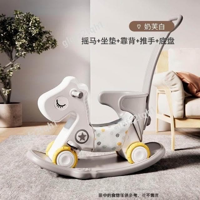 新款搖搖馬 加大賽車輪加厚加大底盤🎁 木馬椅生日禮物 滿月周歲禮物 滑步車溜溜餐盤推車 glqfz2tqh1