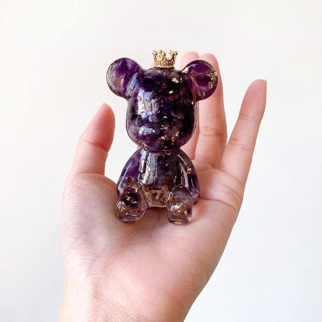【Dawn Fashion 彤恩時尚】開運水晶熊3入一組 招財水晶擺飾/生日禮物/母親節禮物/母親節禮物