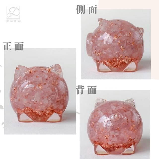 【Dawn Fashion 彤恩時尚】天然水晶豬公 招財擺飾 // 黃水晶 粉水晶 黑曜石/生日禮物/畢業禮物/開幕禮