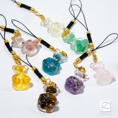 【Dawn Fashion 彤恩時尚】水晶 小熊軟糖吊飾 XS號 // 原礦碎石 鑰匙圈/生日禮物/畢業禮物