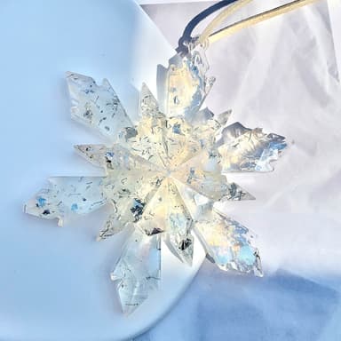 【Dawn Fashion 彤恩時尚】水晶雪花掛飾 M號 // 原礦碎石 海藍寶 超七 蛋白石/生日禮物/畢業禮物/開幕禮