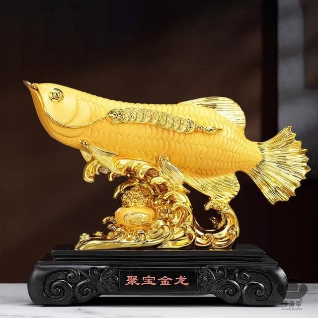 招財擺件 宅配免運 聚財金龍魚擺件 開業禮物 招財工藝品 家居客廳裝飾 年年有餘 玄關辦公室裝飾品 鎮宅RFH77