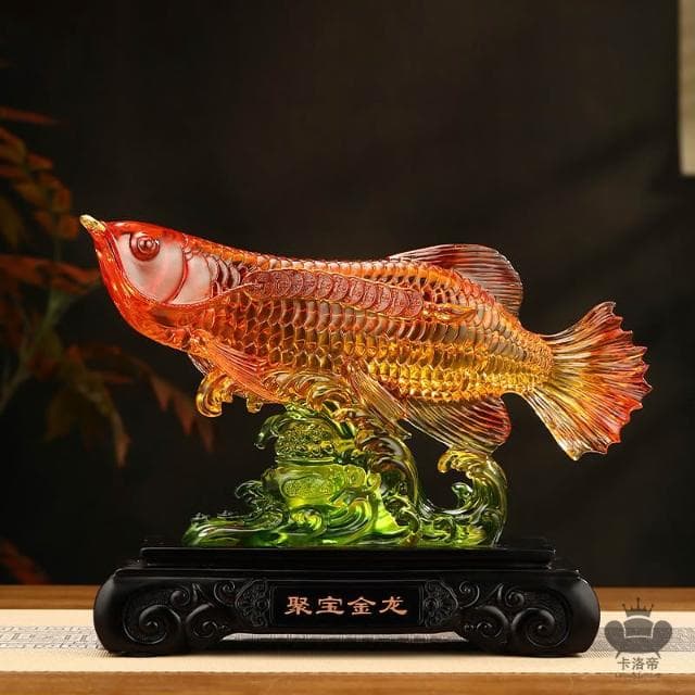 招財擺件 宅配免運 聚財金龍魚擺件 開業禮物 招財工藝品 家居客廳裝飾 年年有餘 玄關辦公室裝飾品 鎮宅RFH77