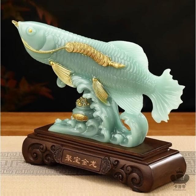 招財擺件 宅配免運 聚財金龍魚擺件 開業禮物 招財工藝品 家居客廳裝飾 年年有餘 玄關辦公室裝飾品 鎮宅RFH77