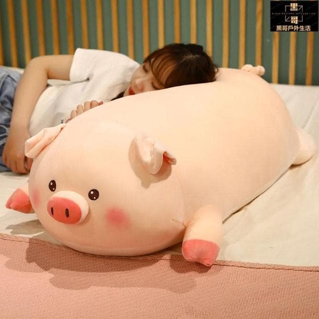 豬豬抱枕 抱枕靠墊 玩偶抱枕 超大抱枕 大抱枕 靠枕 床頭靠墊 公仔可愛超軟抱枕女生睡覺毛絨玩具大號玩偶熊布娃娃生日禮物
