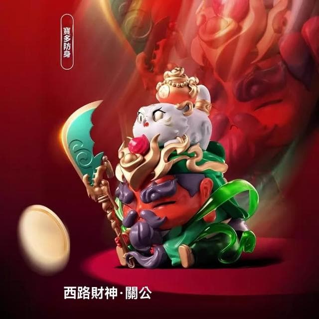 福福贴贴五路财神盲盒手办财神驾到招财桌面摆件国潮创意开业礼物 財神 開運  發財  求財 卡通 文創