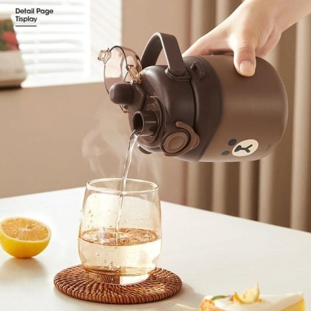 【LINE FRIENDS】熊大保溫壺 3種尺寸 400ml 900ml 1500ml( 正版授權 運動保溫罐 大肚保溫瓶 旅行保溫水壺 316不鏽鋼內膽保溫杯 抽獎禮物 辦公小物 餐廚 送禮 生日禮物 交換禮物 聖誕禮物 )