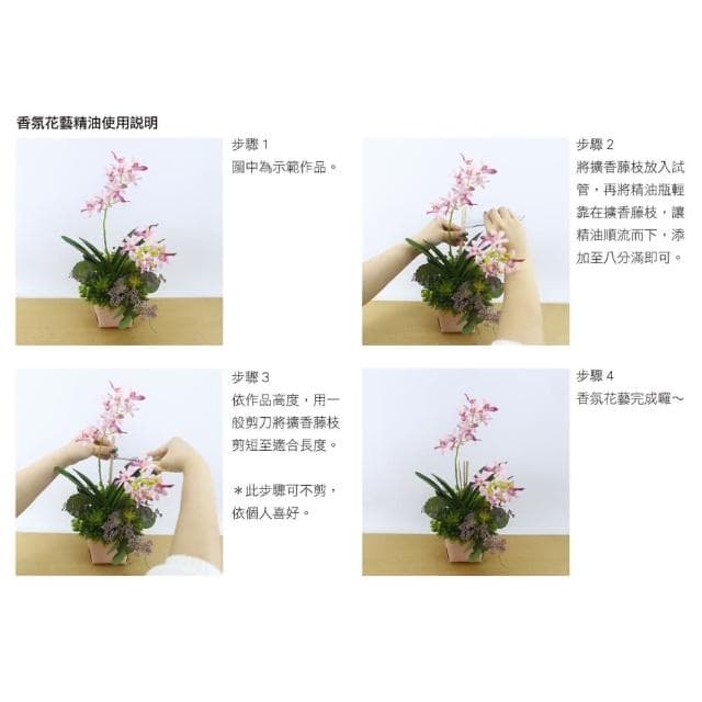 【HUGO DECO 榆果傢飾】粉色小蘭花香氛花藝擬真花/佈置/禮物/人造花/花禮永不凋零