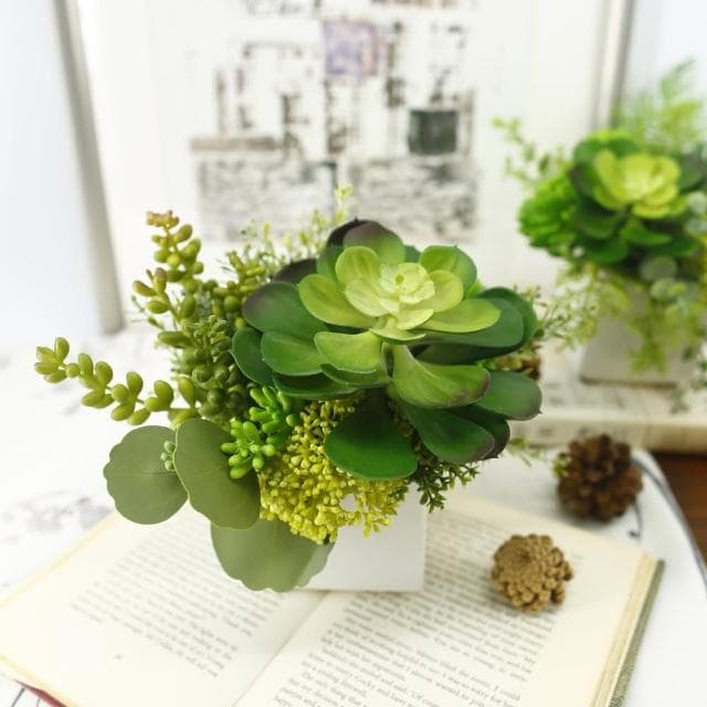 【HUGO DECO 榆果傢飾】寶石蓮沙漠丁香香氛植栽擬真植栽/香氛/多肉植物/節慶送禮