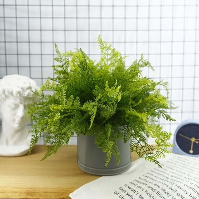【HUGO DECO 榆果傢飾】波斯頓蕨皮革籃植栽擬真植栽/多肉植物/節慶送禮