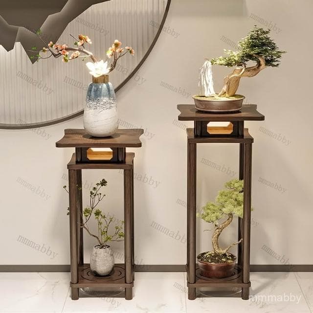 🔺花盆架 植物架 聚寶盆架 盆栽架 裝飾架 藝品架 花瓶架 財位桌 花台 四方花台 花台櫃 花架 實木花架 高腳花架桌