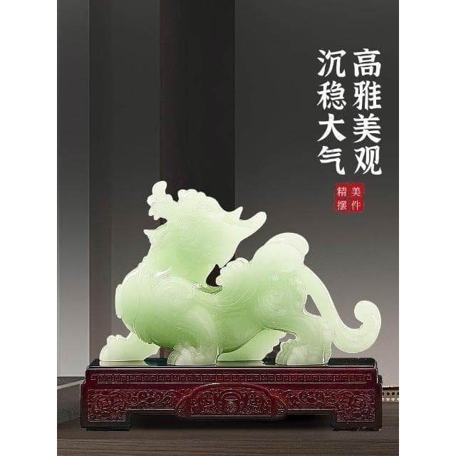 玉石貔貅擺件招財一對高檔家用旺宅電視櫃辦公室裝飾店鋪開業禮物
