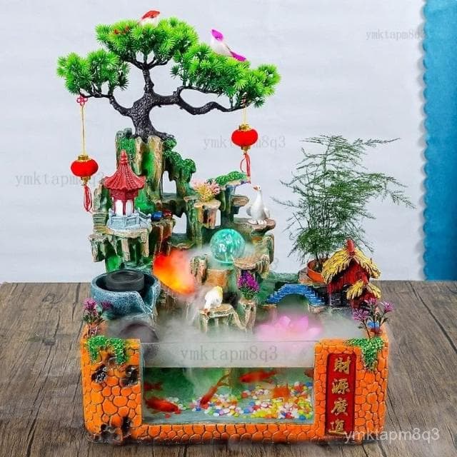 ⭐ 免運 流水擺件 招財擺件 流水魚缸  風水擺件 招財流水盆 招財魚缸 流水擺飾 風水招財流水組 開幕送禮 入厝禮物A