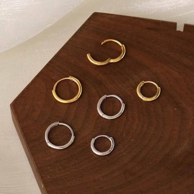 【LEEHER】素圈耳環/中性耳環/純銀耳環/養耳洞/銀飾/耳環/耳圈/s999足銀/迷你耳圈/抗敏感/百搭飾品