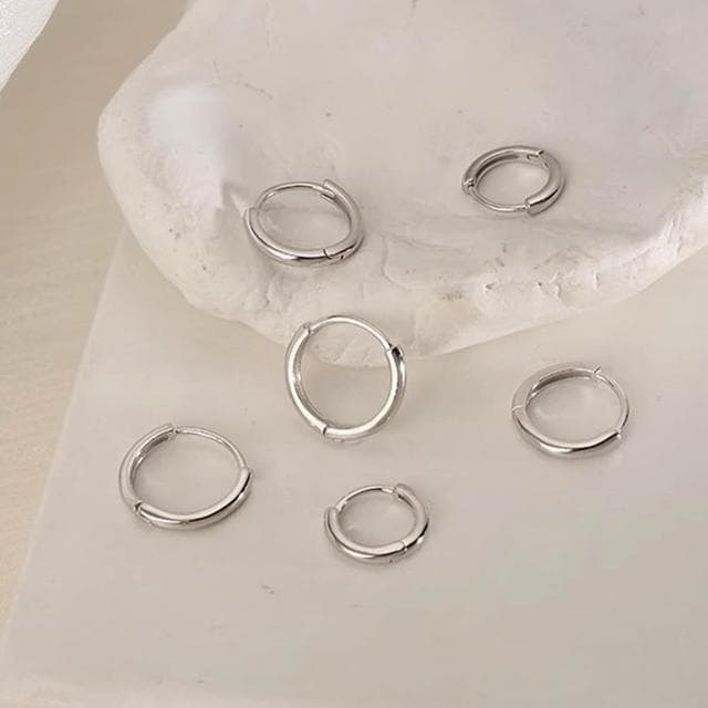 【LEEHER】素圈耳環/中性耳環/純銀耳環/養耳洞/銀飾/耳環/耳圈/s999足銀/迷你耳圈/抗敏感/百搭飾品
