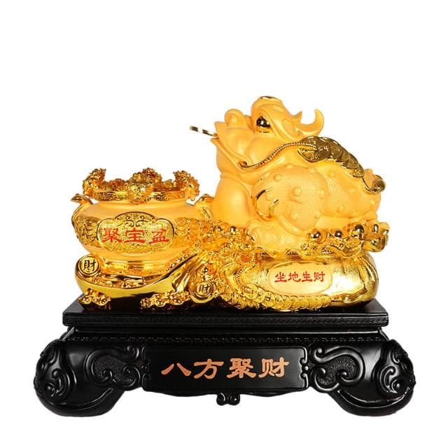 樹脂工藝擺件金蟾聚寶盆招財客廳辦公室擺設新居公司開業喬遷送禮