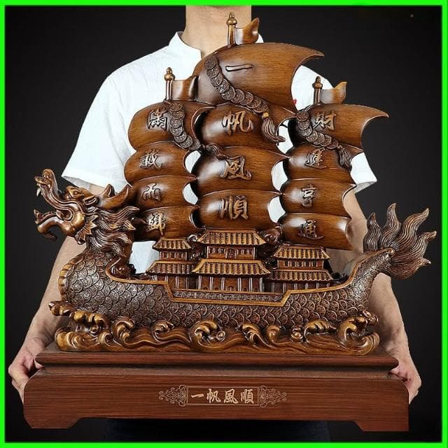 一帆風順帆船擺件客廳酒櫃傢居裝飾品公司前公室桌開業禮物品 一帆風順龍船擺件傢居酒櫃玄關酒店公司前臺裝飾商務喬遷開業禮品