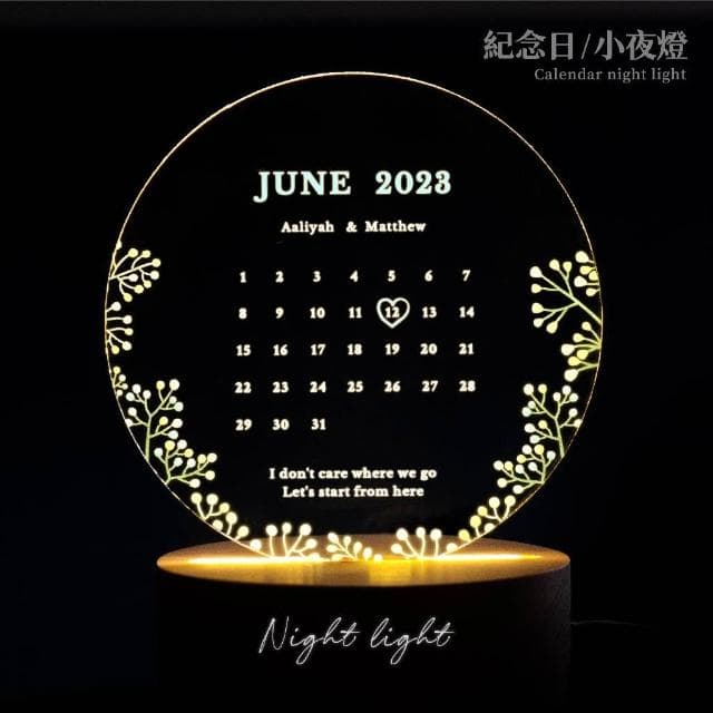 超寶好物館  LED月曆冰晶小夜燈/訂製夜燈/紀念日/慶祝/字母燈/收藏/情侶/婚禮小物/情人節/生日/月曆/紀念