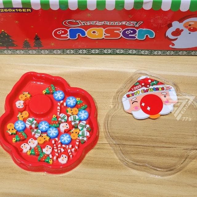 『聖誕小禮物 盒裝聖誕橡皮擦』 聖誕造型橡皮擦 橡皮擦玩具 小橡皮擦 小禮物 禮品 文具 可愛橡皮擦 分享禮