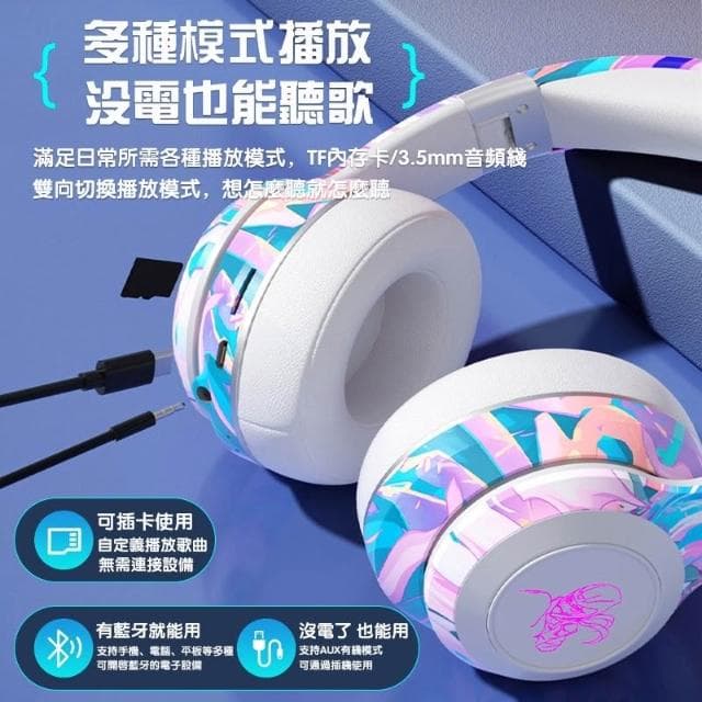 藍牙耳機 6種音效 5.4藍芽 HIFI音質 耳罩式耳機 全罩式耳機 無線耳機 有線耳機 降噪耳機 藍芽耳機 電競耳機