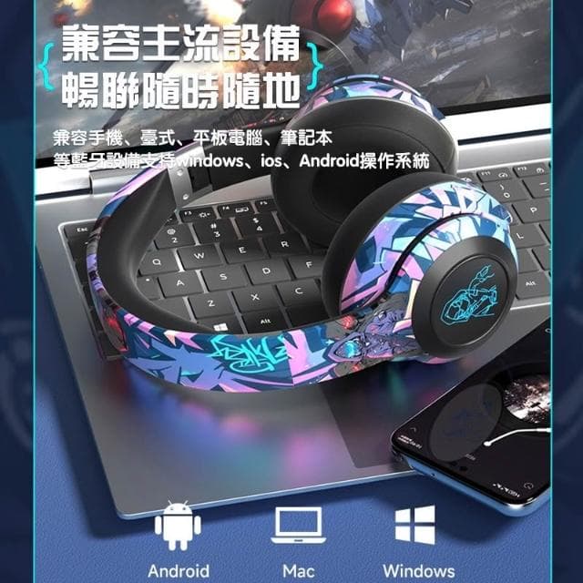 藍牙耳機 6種音效 5.4藍芽 HIFI音質 耳罩式耳機 全罩式耳機 無線耳機 有線耳機 降噪耳機 藍芽耳機 電競耳機