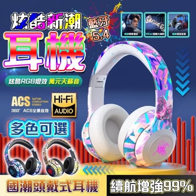 藍牙耳機 6種音效 5.4藍芽 HIFI音質 耳罩式耳機 全罩式耳機 無線耳機 有線耳機 降噪耳機 藍芽耳機 電競耳機