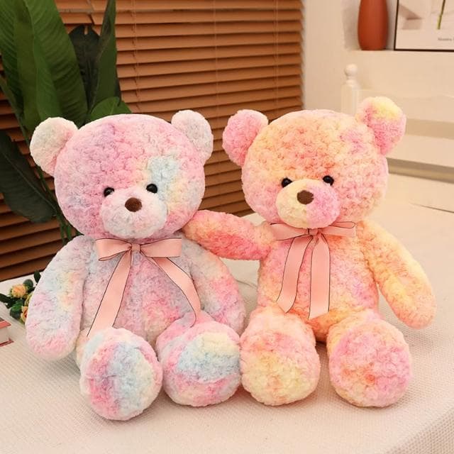 炫彩泰迪熊公仔大號玩偶睡覺床上抱枕兒童女生日情人節禮物情侶熊