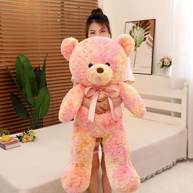 炫彩泰迪熊公仔大號玩偶睡覺床上抱枕兒童女生日情人節禮物情侶熊