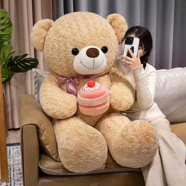 125CM大型生日蛋糕熊毛絨玩具可愛大泰迪熊公仔生日禮物批發網紅