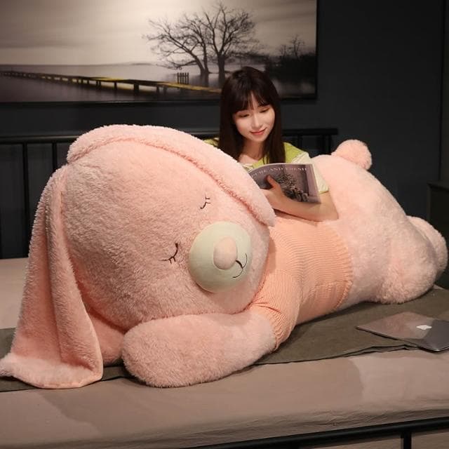 大號毛衣兔子毛絨玩具可愛趴趴兔大抱枕女孩床上睡覺抱玩偶禮物