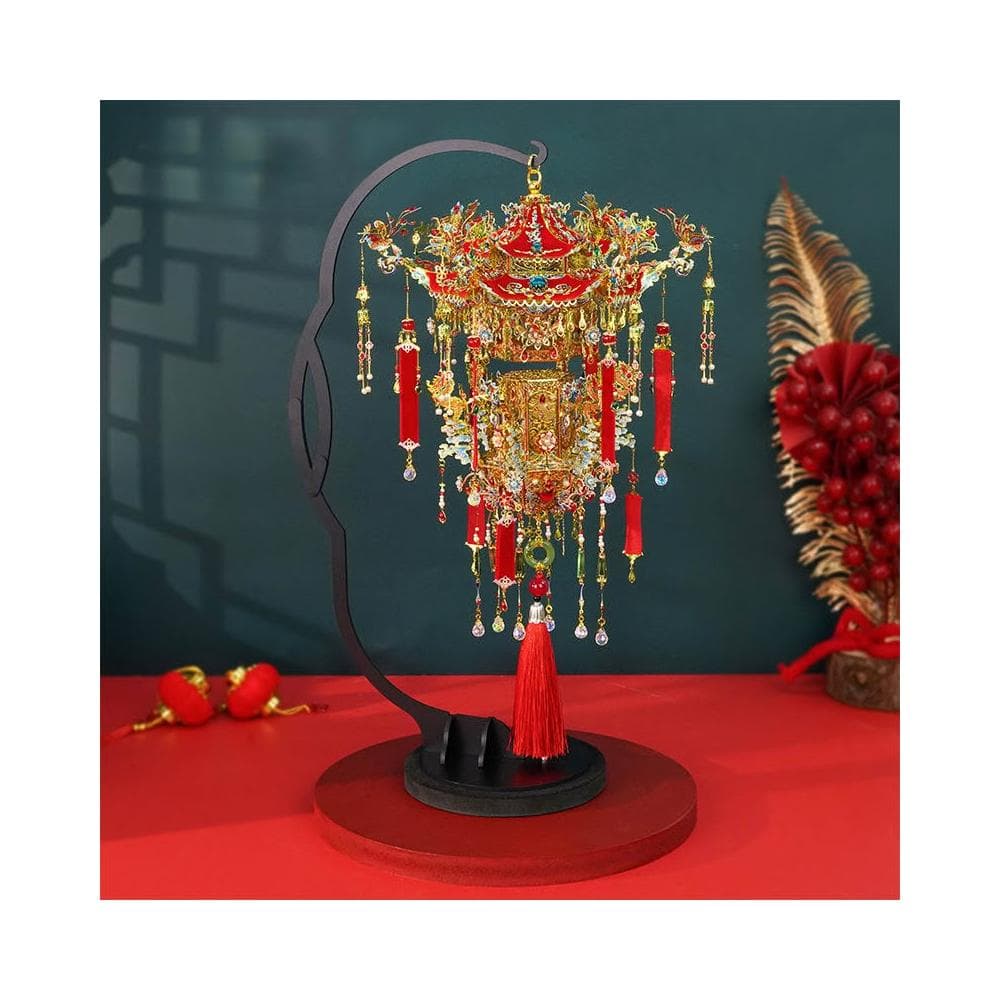 鋼達錦瑟芳華喜燈霞帔3D立體拼圖金屬拼裝模型手工DIY送結婚禮物