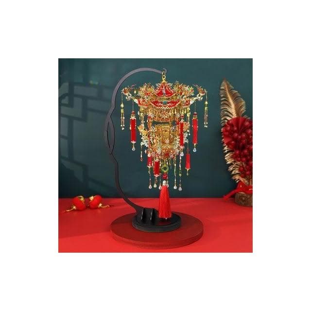 鋼達錦瑟芳華喜燈霞帔3D立體拼圖金屬拼裝模型手工DIY送結婚禮物