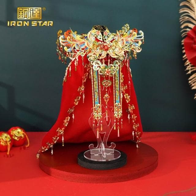 鋼達錦瑟芳華喜燈霞帔3D立體拼圖金屬拼裝模型手工DIY送結婚禮物